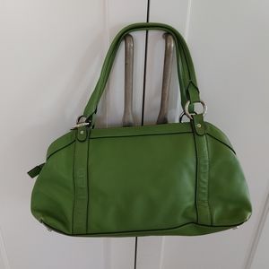 Vintage Talbots Genuine Leather Tote Handbag Purse Light Green